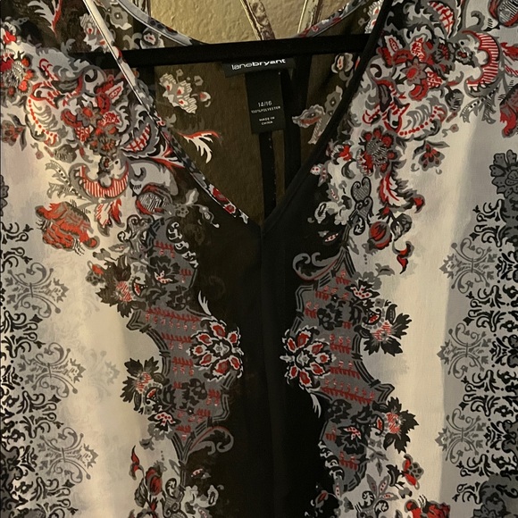 Lane Bryant Black and White Floral Blouse - Picture 2 of 9